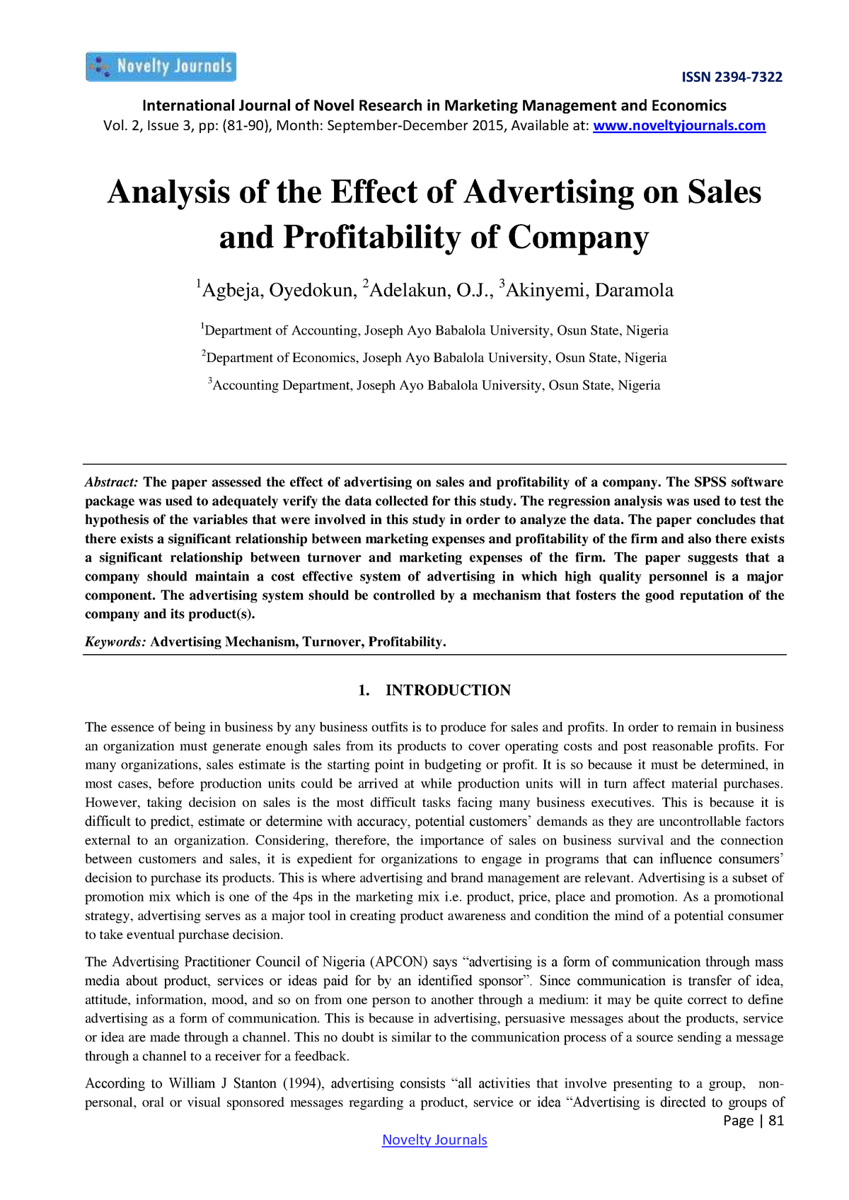 literature review on advertising and sales promotion