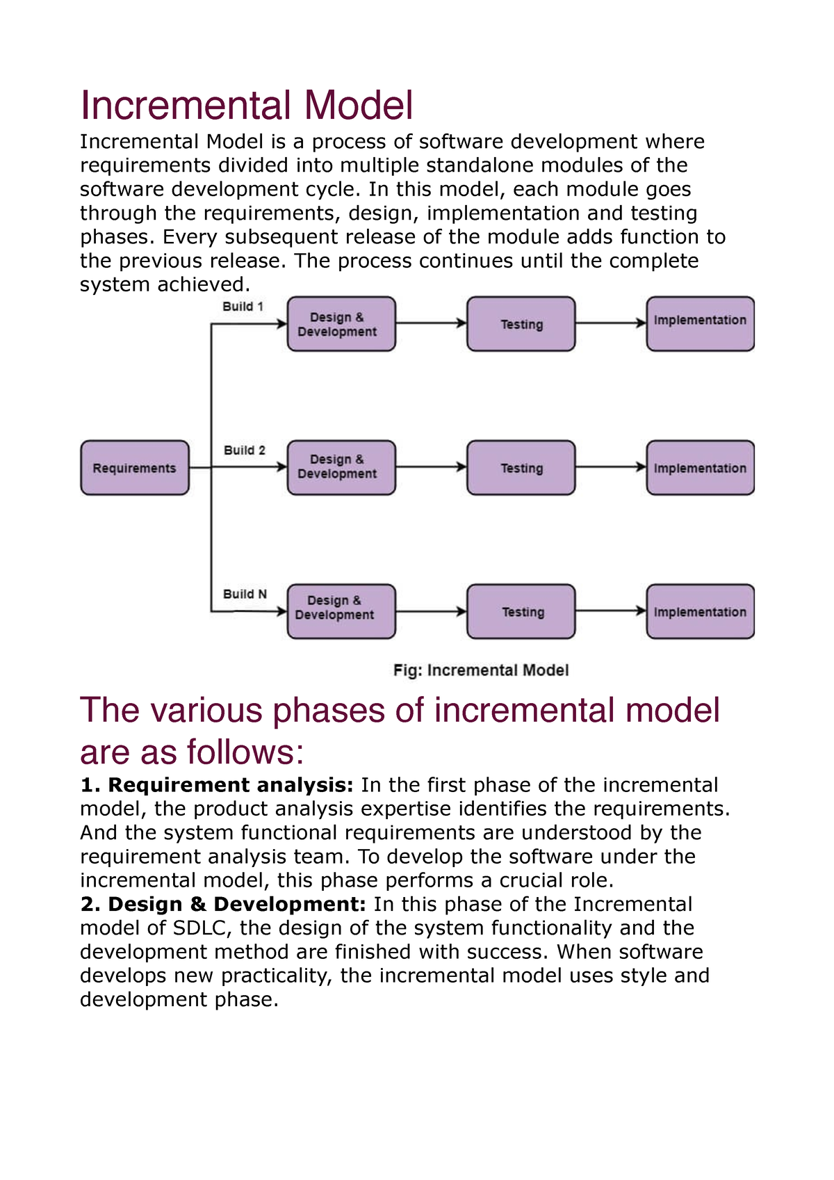 Incremental Model - Incremental Model Incremental Model Is A Process Of ...