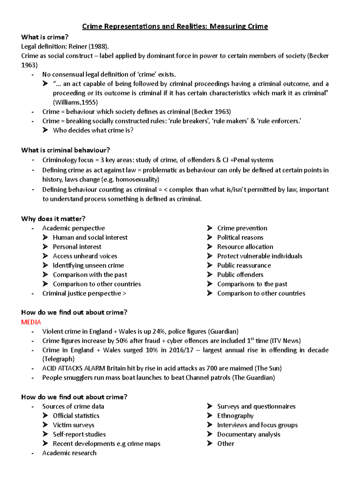 Measuring crime - Guest speaker session - Crime Representations and ...