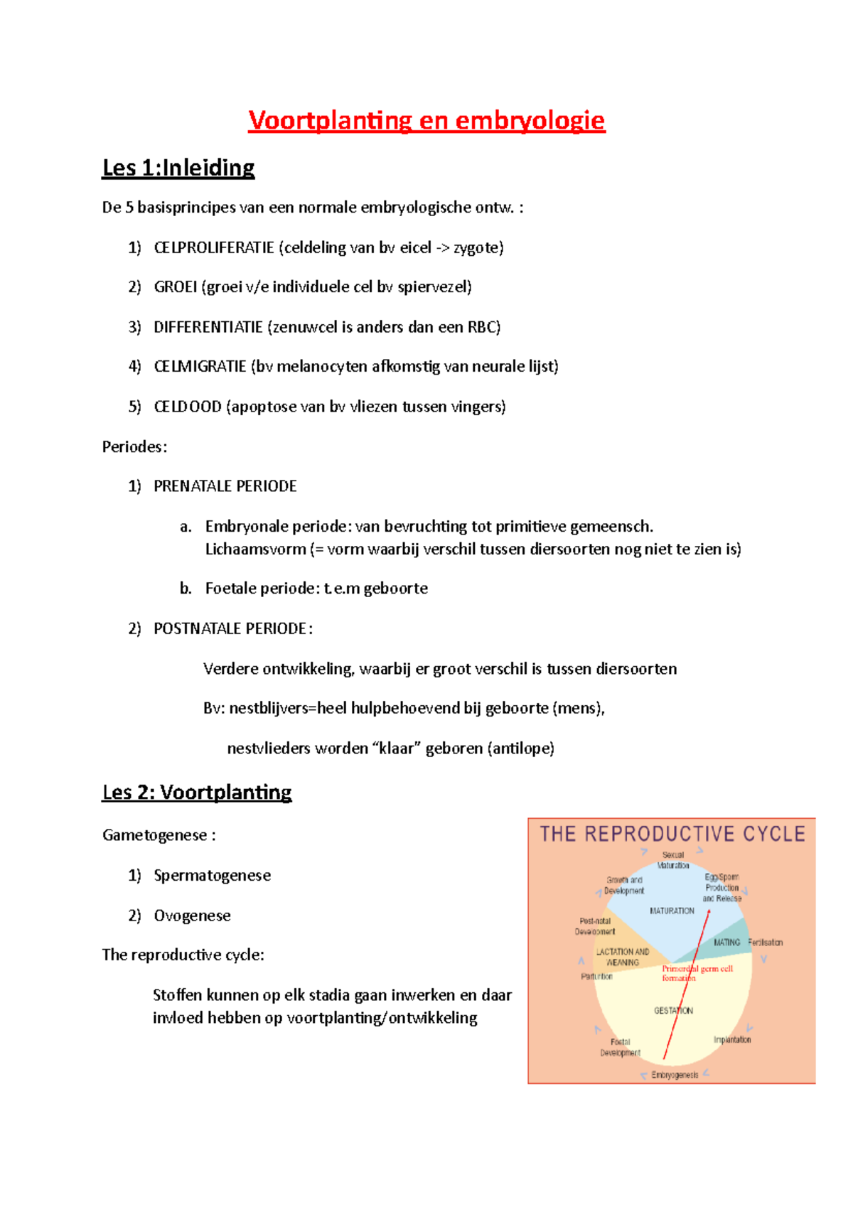 Voortplanting En Embryologie Samenvatting - Voortplanting En ...