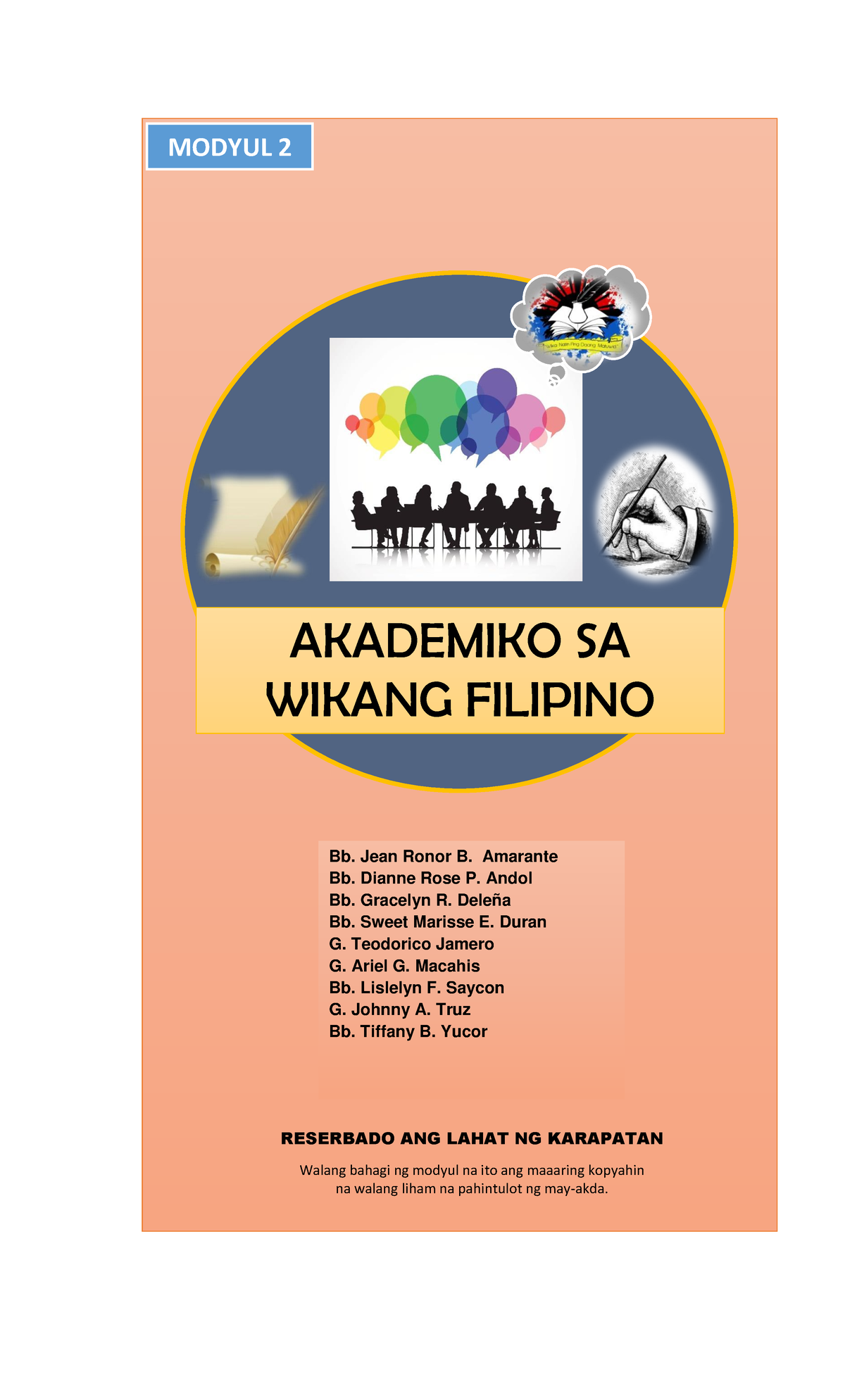 Fil 1 Modyul 2 Balolang Akademiko Sa Wikang Filipino Modyul 2