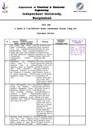 EEE 400 Final Report Sample report for EEE 440 - Independent University ...