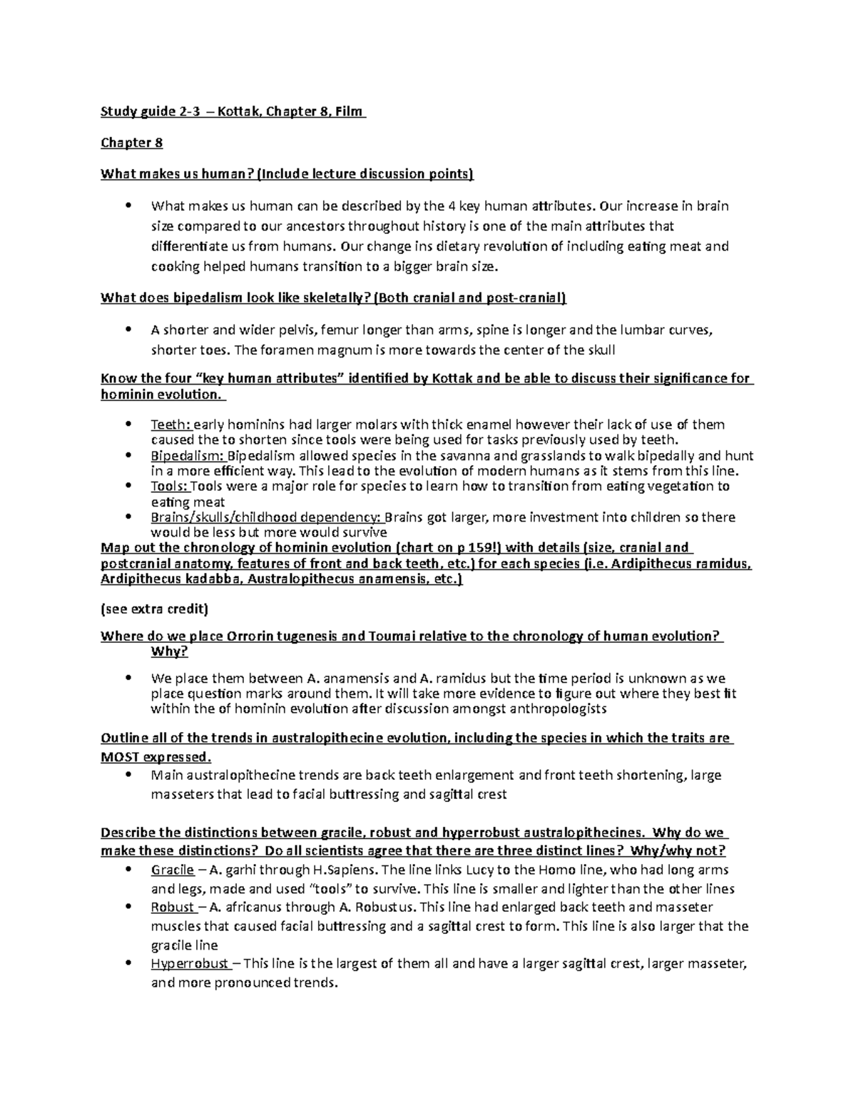 Anthro study guide 2-3 - Dr. Fitzgerald - Study guide 2-3 – Kottak ...