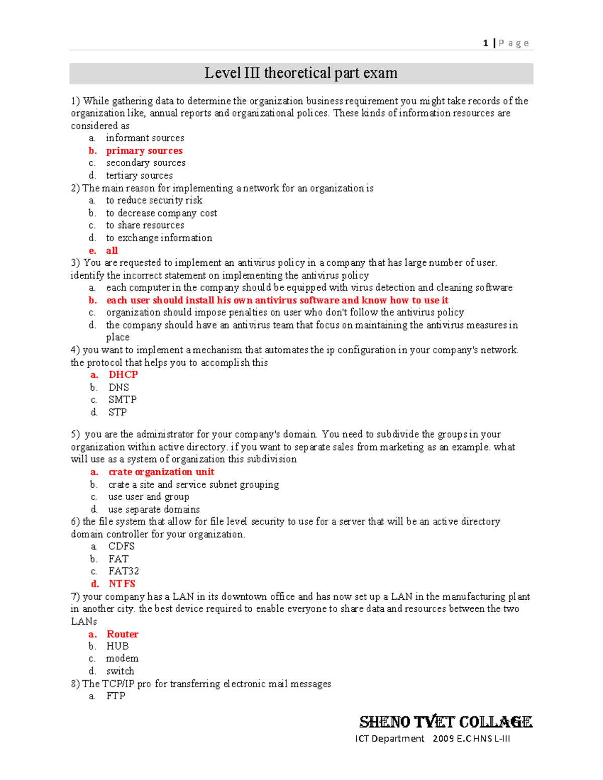 Full lavel 3 Quations and Answares - - Studocu