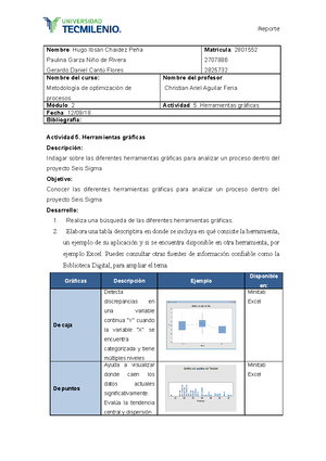 Actividad Dmaic M Todo De Optimizaci N De Procesos Reporte