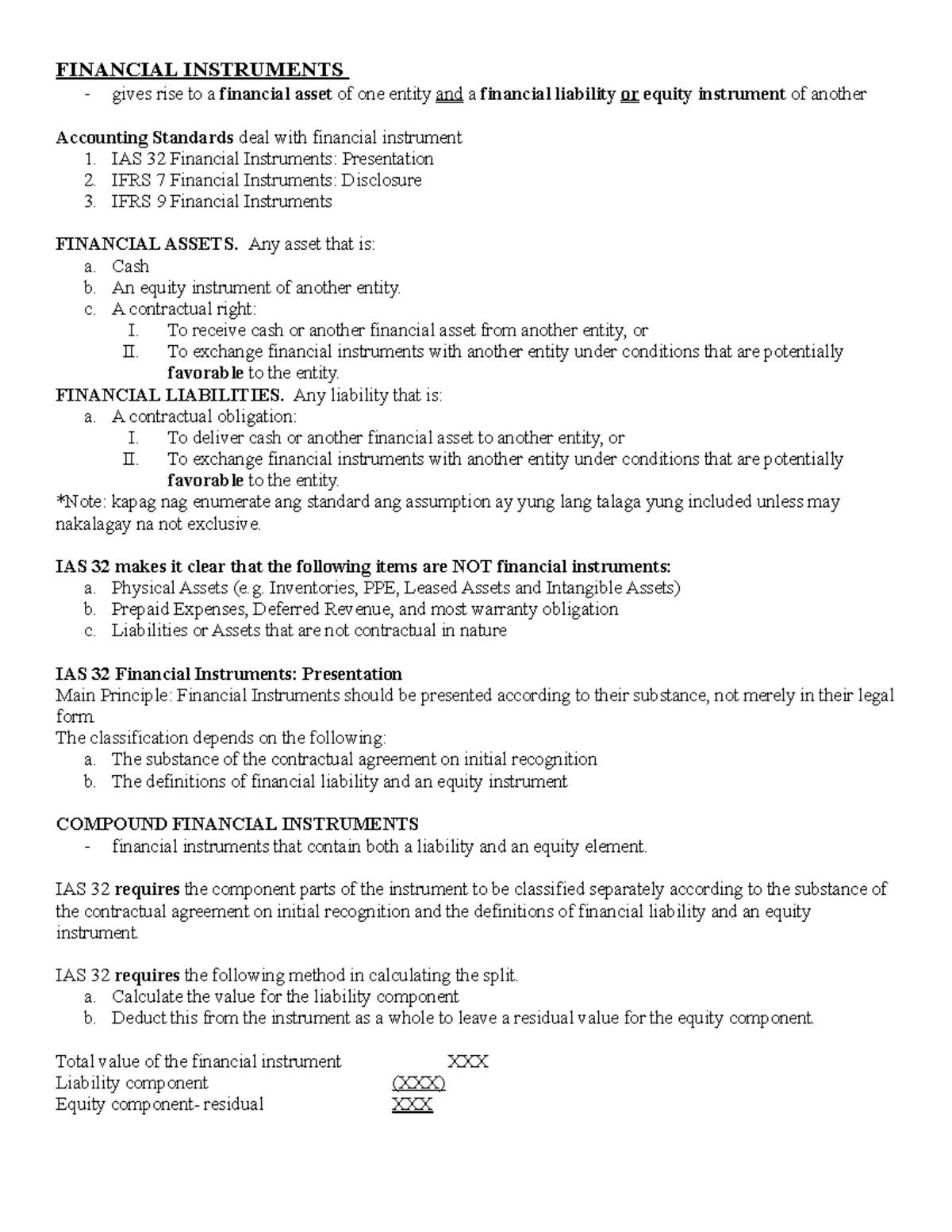 Financial Instruments - FINANCIAL INSTRUMENTS gives rise to a financial ...