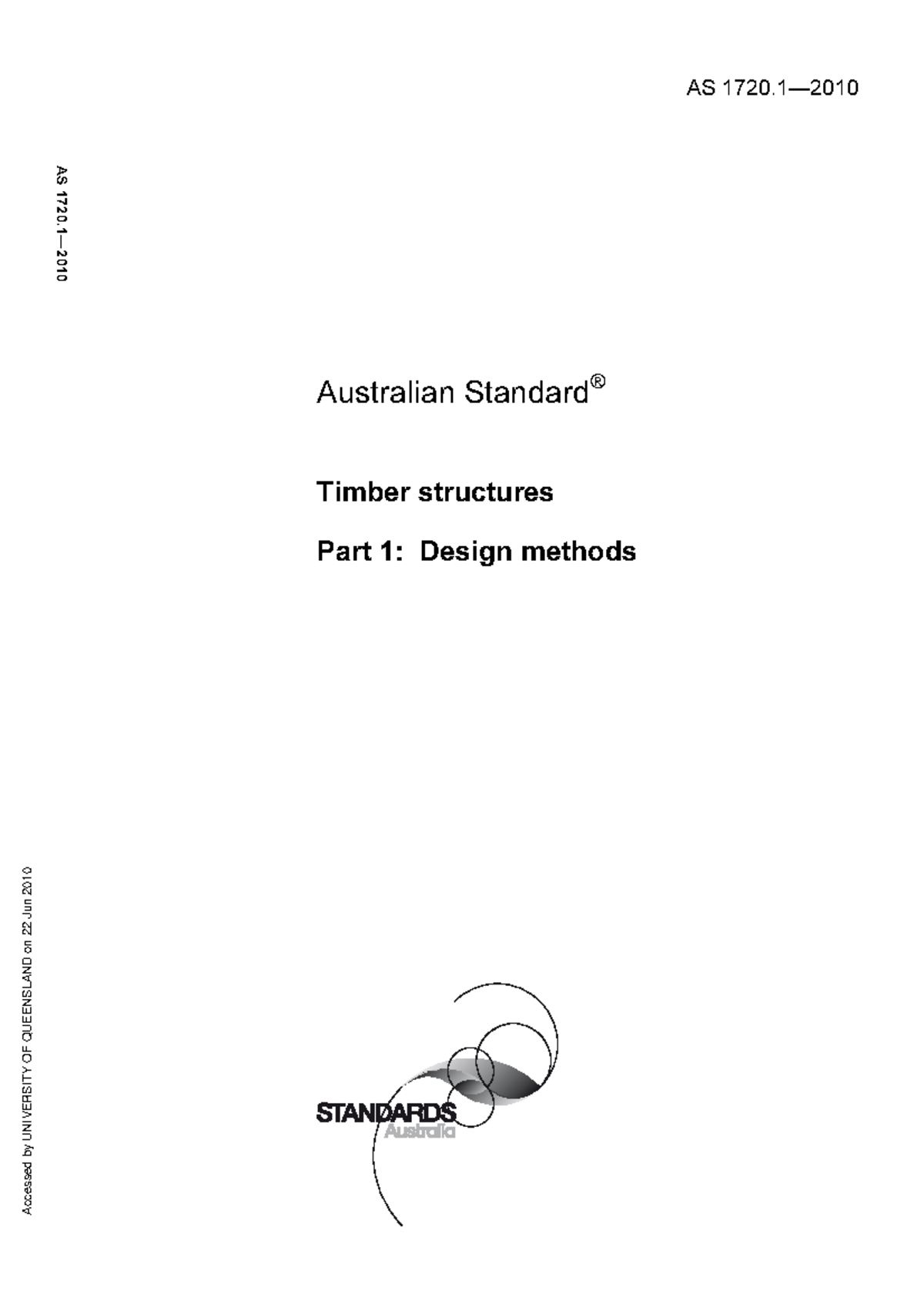 AS1720.1 Design methods Australian Standard ® Timber structures