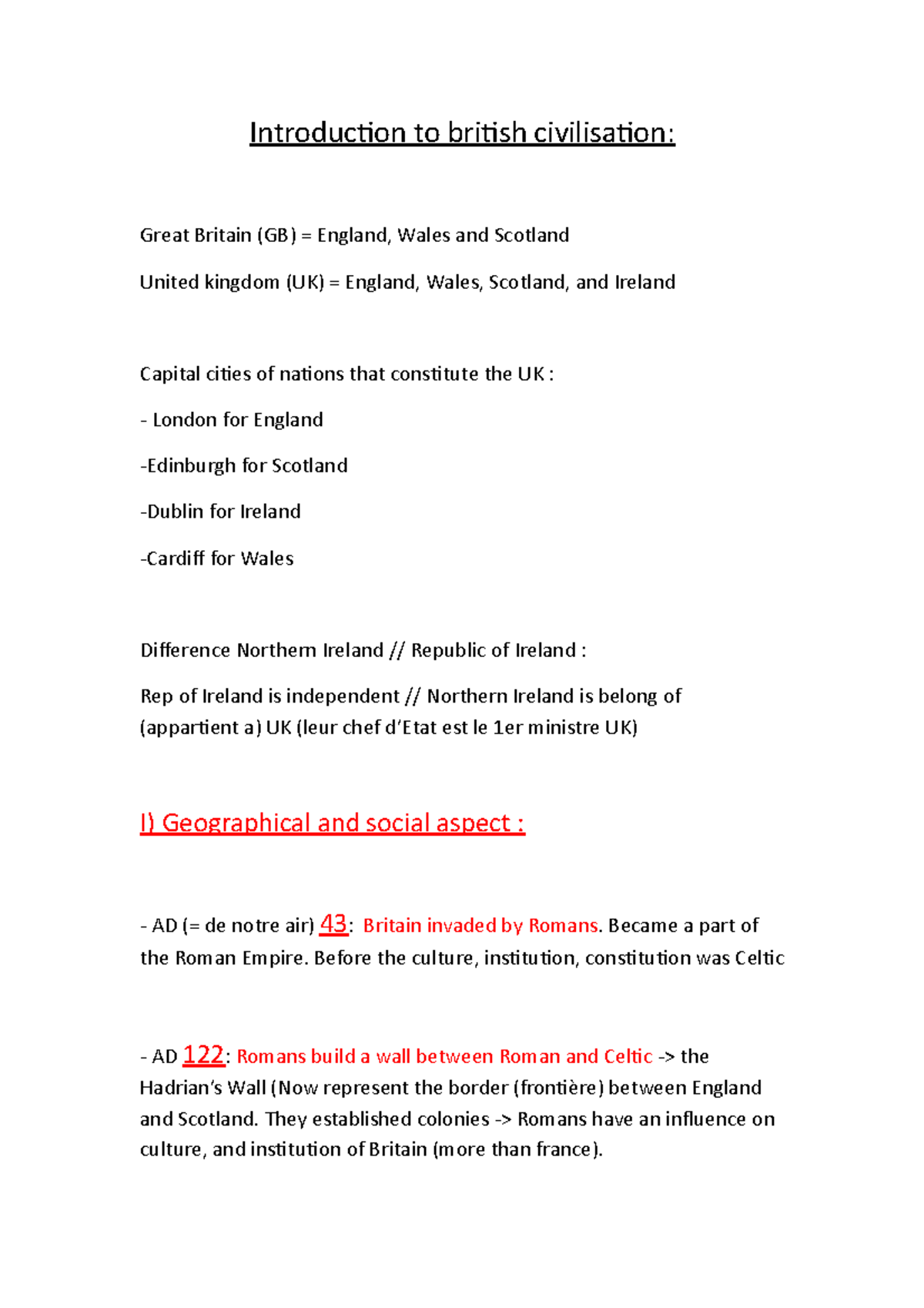 Introduction to british civilisation cours 1 - Introduction to british ...