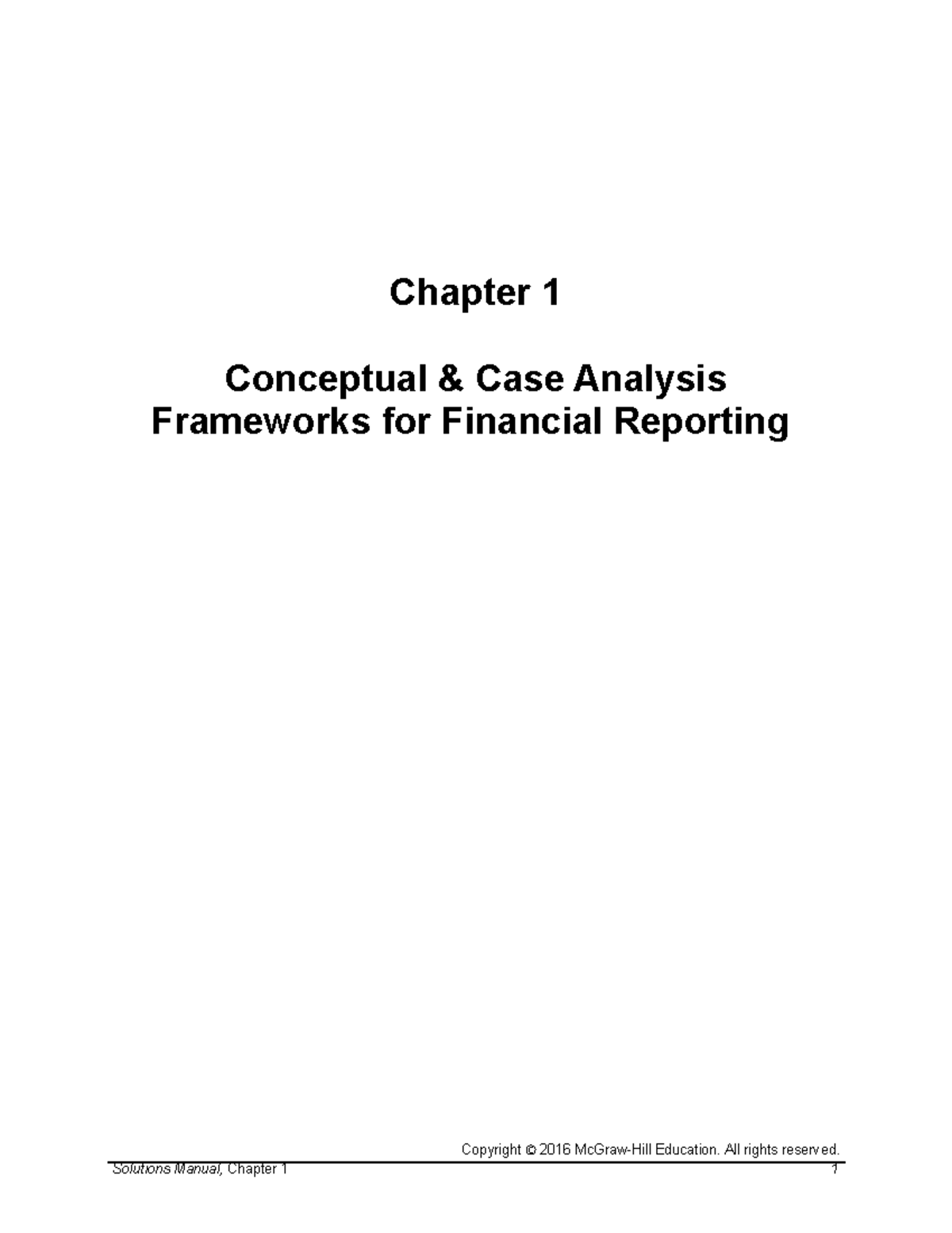 Chapter 1 Advanced Accounting Solutions to All odd numbers - Acct 451 ...