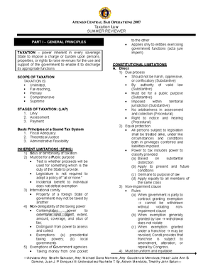 14006673 Consti 2 reviewer - CONSTITUTIONAL LAW II I. Nature of the ...