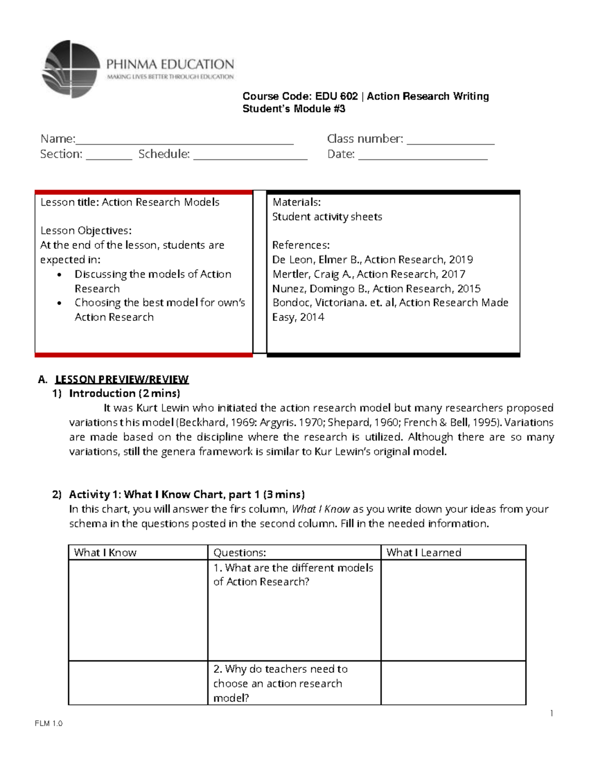 Edu 602 Sas 3 Edu537 Student S Module Name