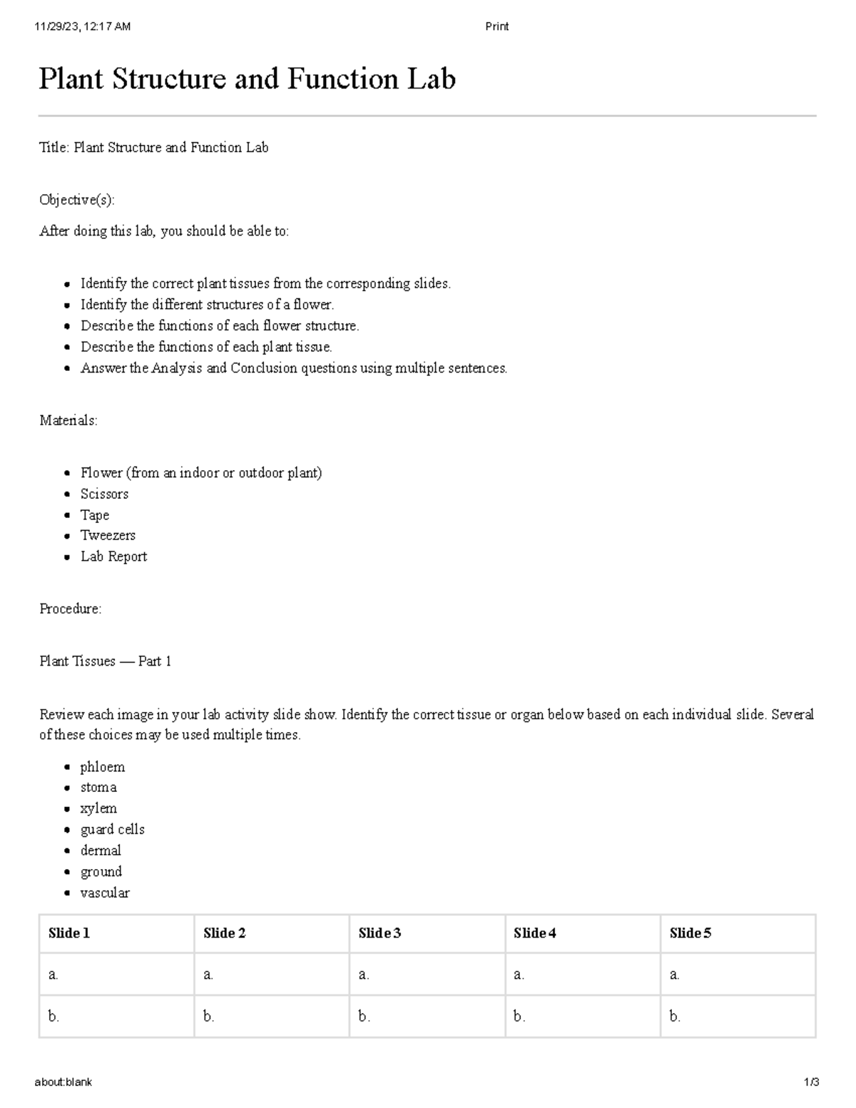 Plantssssssssssssssssss - 11/29/23, 12:17 AM Print about:blank 1/ Plant ...