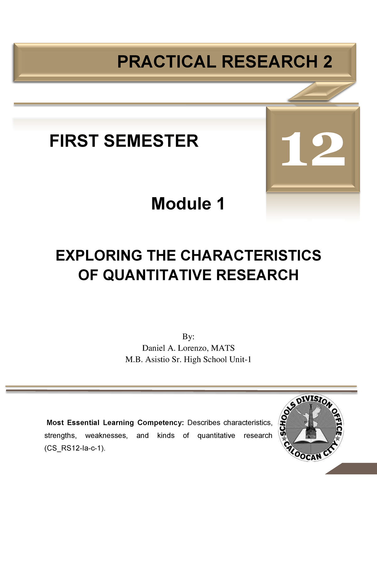 Practical Research 2 Week 1 Quarter 1 - PRACTICAL RESEARCH 2 FIRST ...