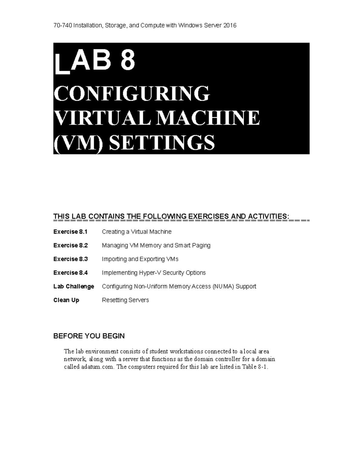 70-740 08 LM WS - good assignment - L AB 8 CONFIGURING VIRTUAL MACHINE ...