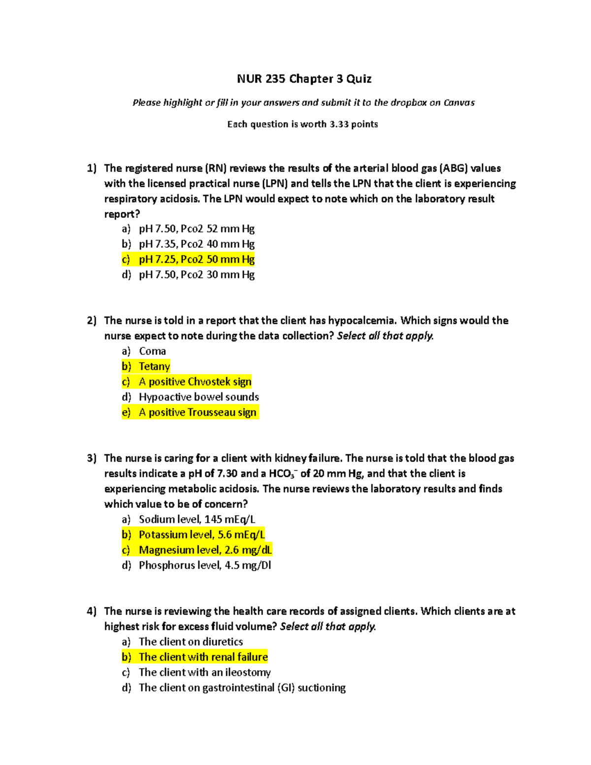 NUR+235+Chapter+3+Quiz+-+ Answersi - NUR 235 Chapter 3 Quiz Please ...