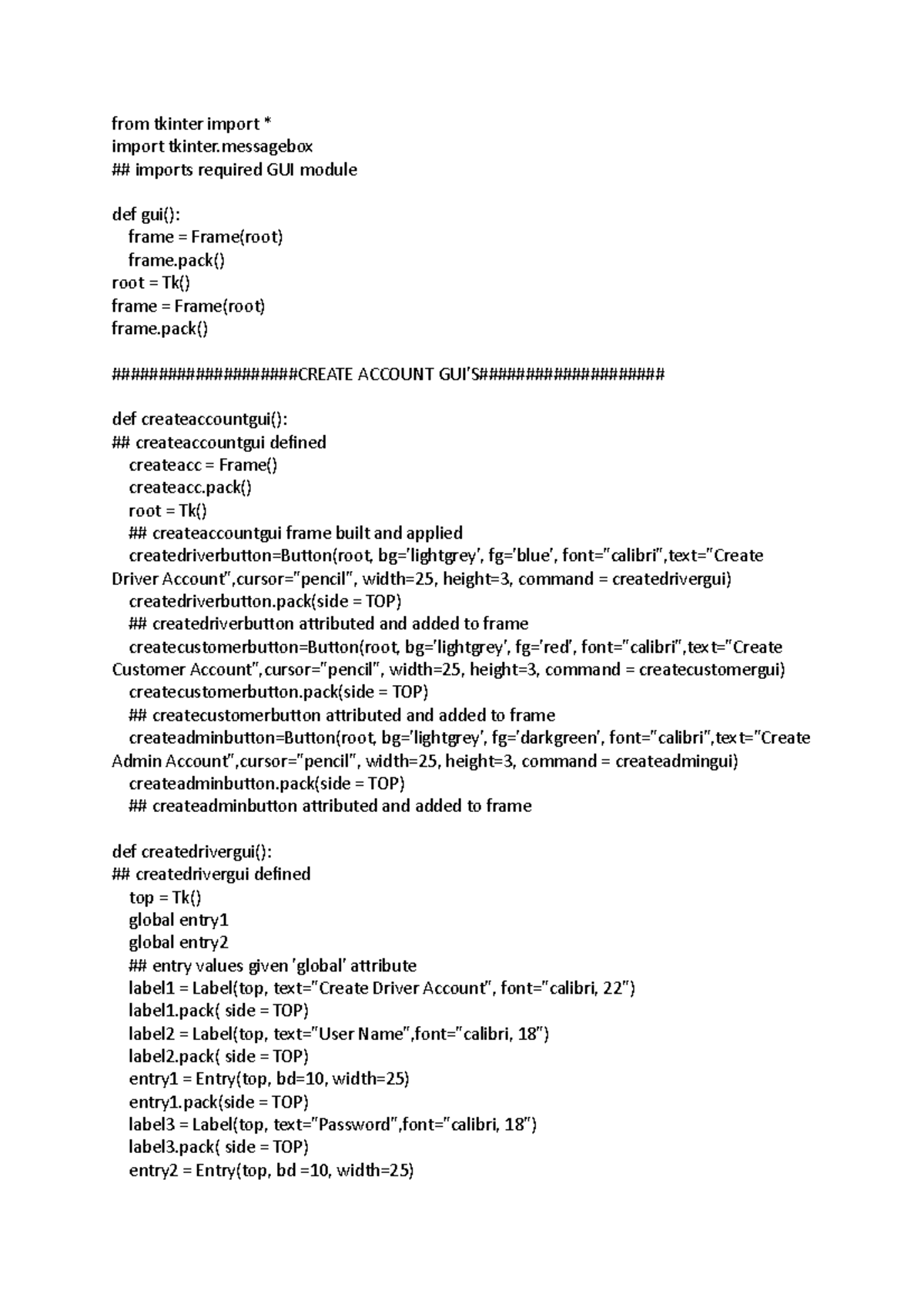 Group project software development code - from tkinter import * import ...