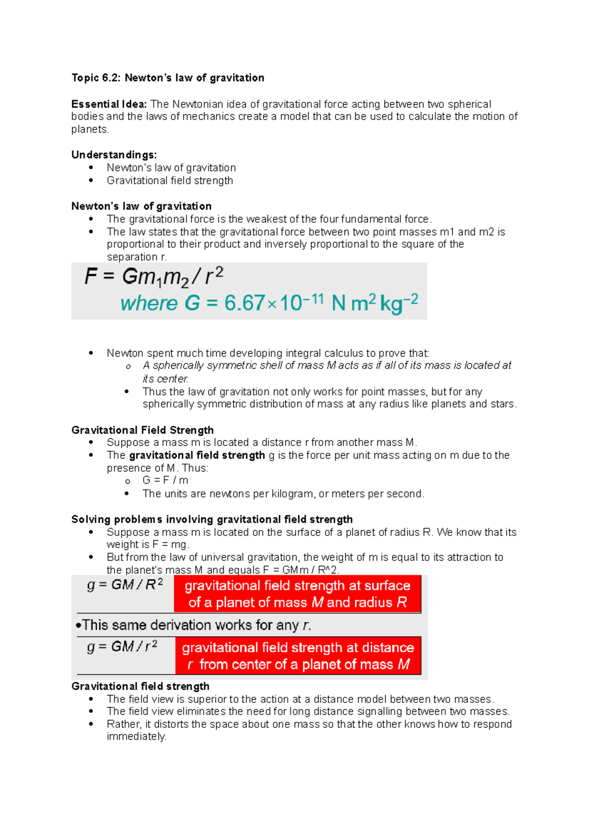 law of gravitation essay