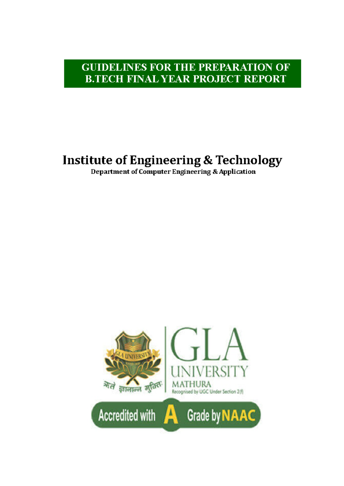 CSE- Project Template - GUIDELINES FOR THE PREPARATION OF B FINAL YEAR ...