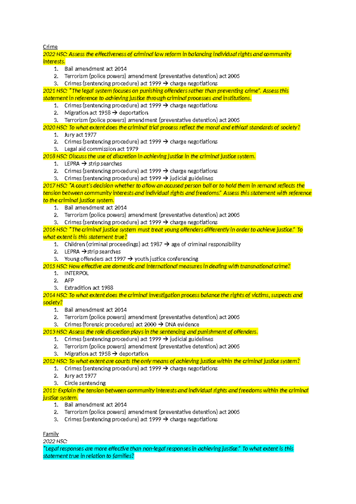 Legal Studies HSC Essay Mapping - Crime 2022 HSC: Assess the ...