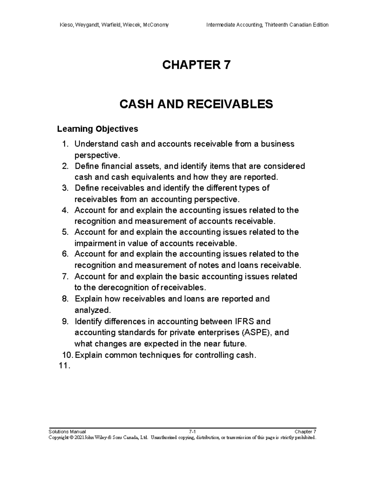 Intermediate Financial Acctg Ch. 7 Solutions - CHAPTER 7 CASH AND ...