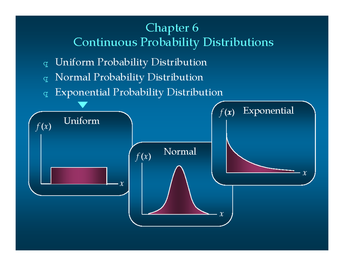 Chapter 6 - Notes - Chapter 6 Continuous Probability Distributions ...