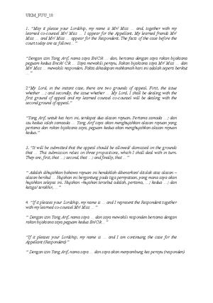 Guide To Mooting from Cambridge University Law Society - Moot - Studocu