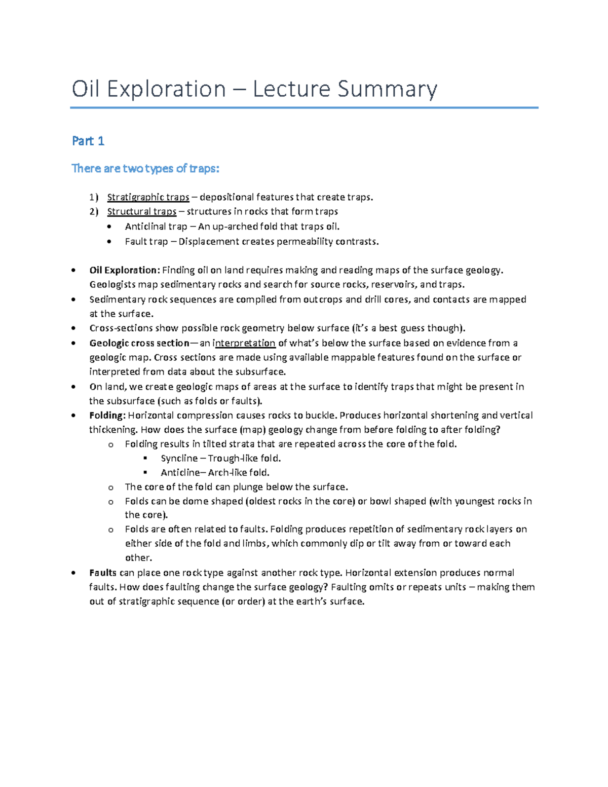 lecture-summary-oil-exploration-geol11040-oil-exploration-lecture