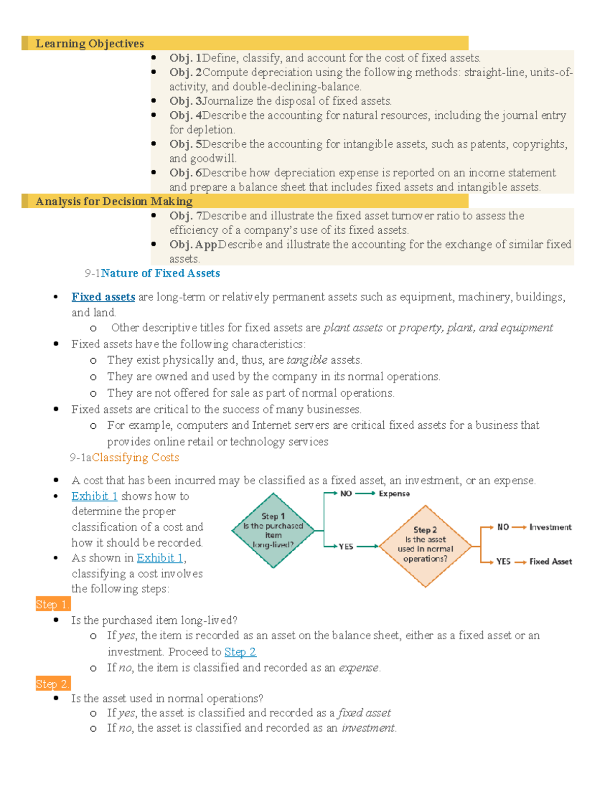 Chapter 9 - Learning Objectives Obj. 1 Define, classify, and account ...