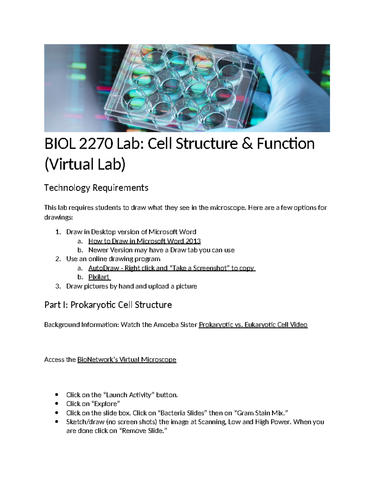 BIOL 2270 Lab - Cells Structure & Function (Virtual Lab) - BIOL 2270 ...