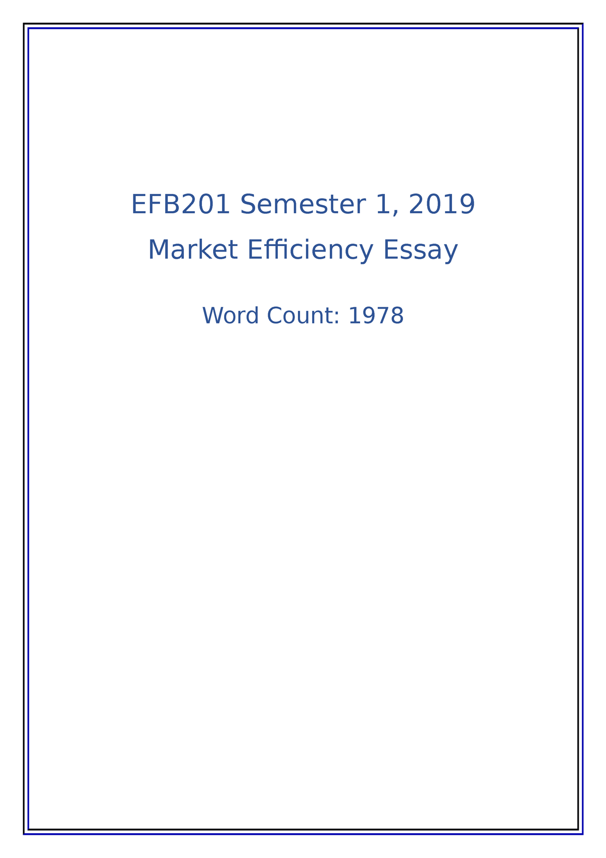 market efficiency research papers