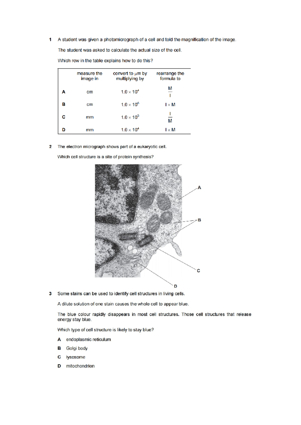 BIO MCQ 204 - MCQ For Biology - 1 A student was given a photomicrograph ...