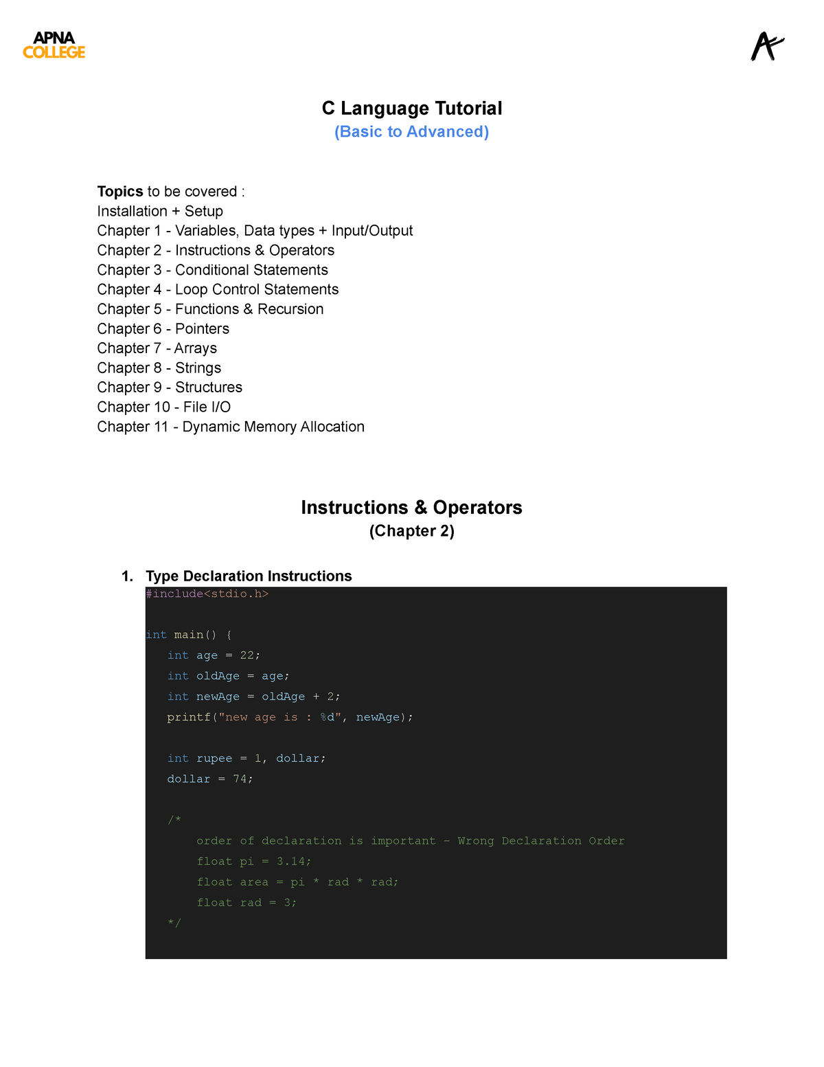 chapter-2-code-c-language-tutorial-basic-to-advanced-topics-to-be