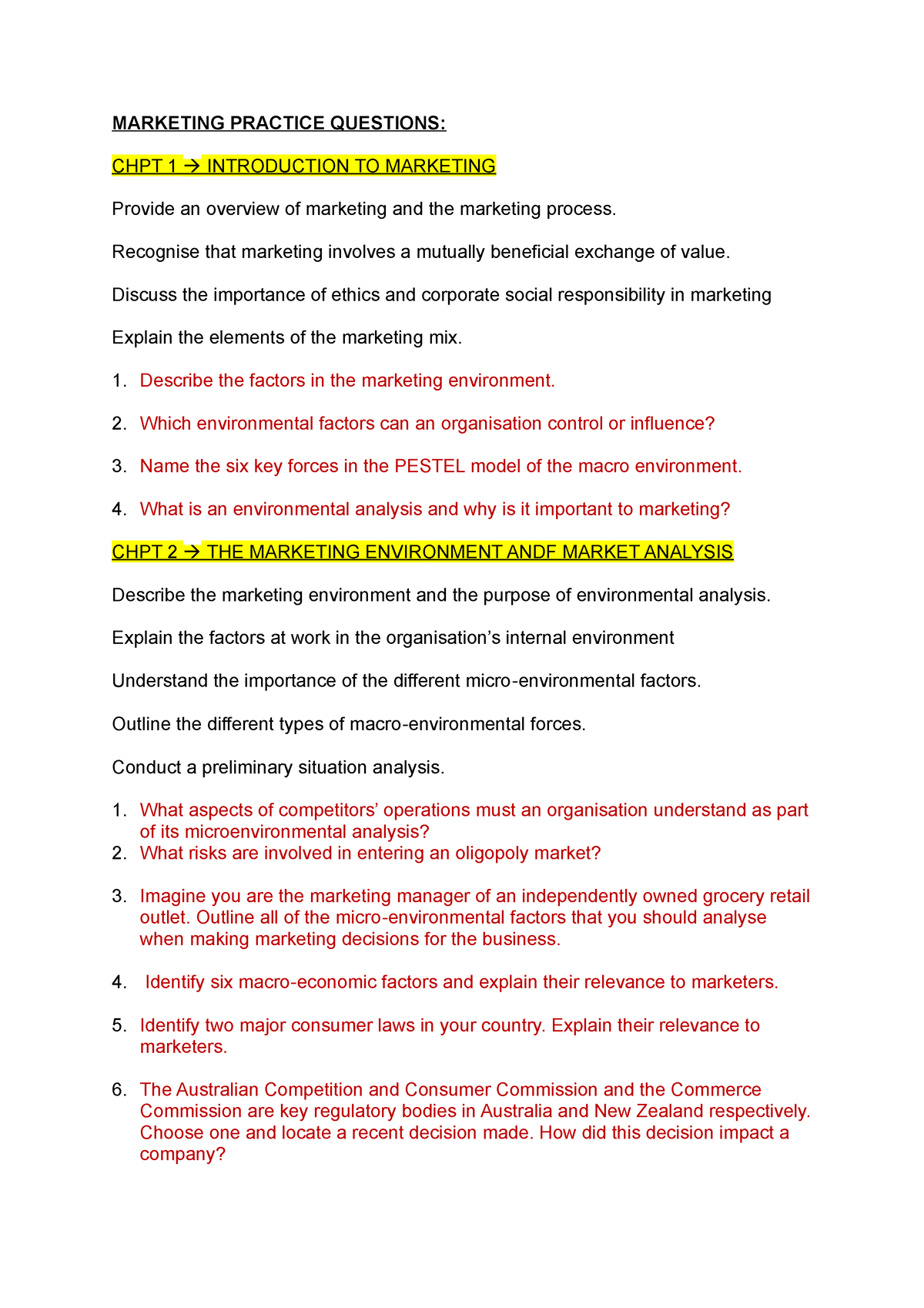 marketing essay questions and answers pdf