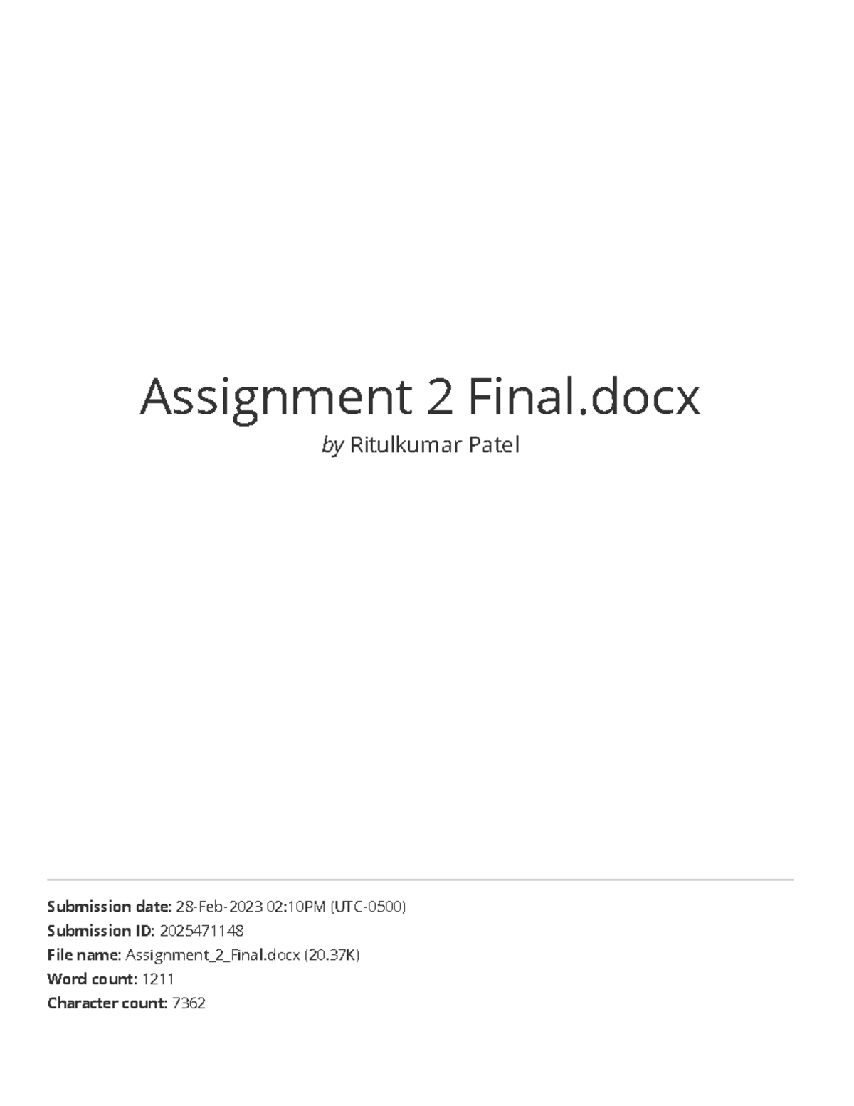 Assignment 2 Final - Student Paper Submission - Assignment 2 Final by ...