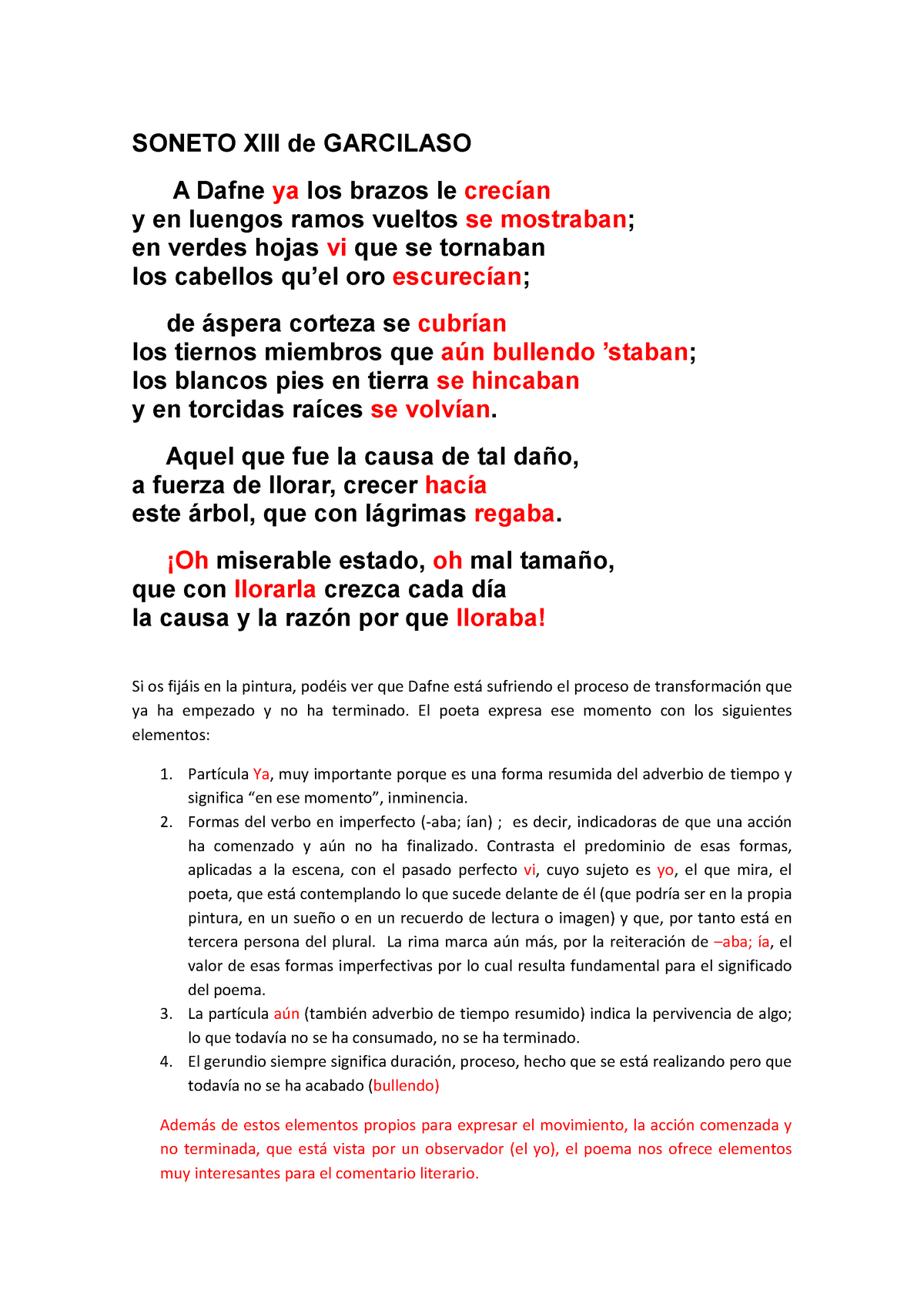 Relación Poesía Pintura Garcilaso Soneto Xiii De Garcilaso A Dafne Ya Los Brazos Le Crecían Y 2343