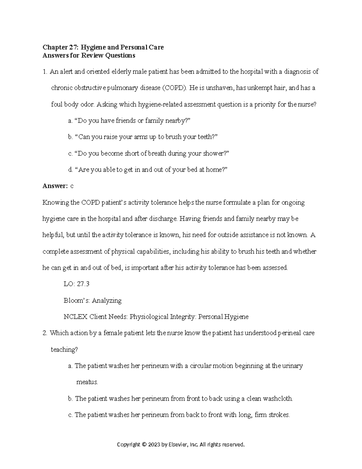 Chapter 027 - Yoost Fundamentals 3e Review Questions - Chapter 27 ...