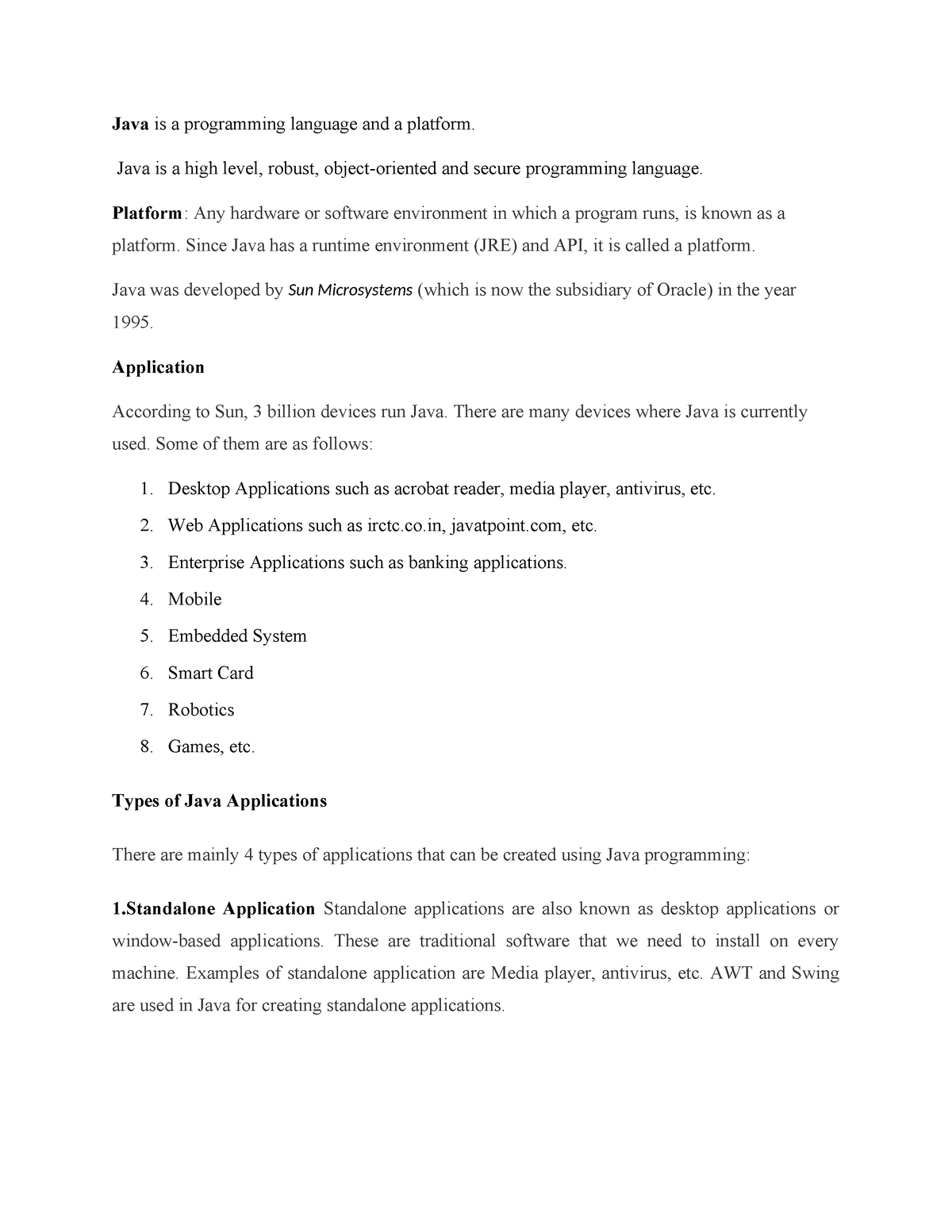 Java Unit 1(part 1) - Java Notes On Java Basic @ Anurag University ...