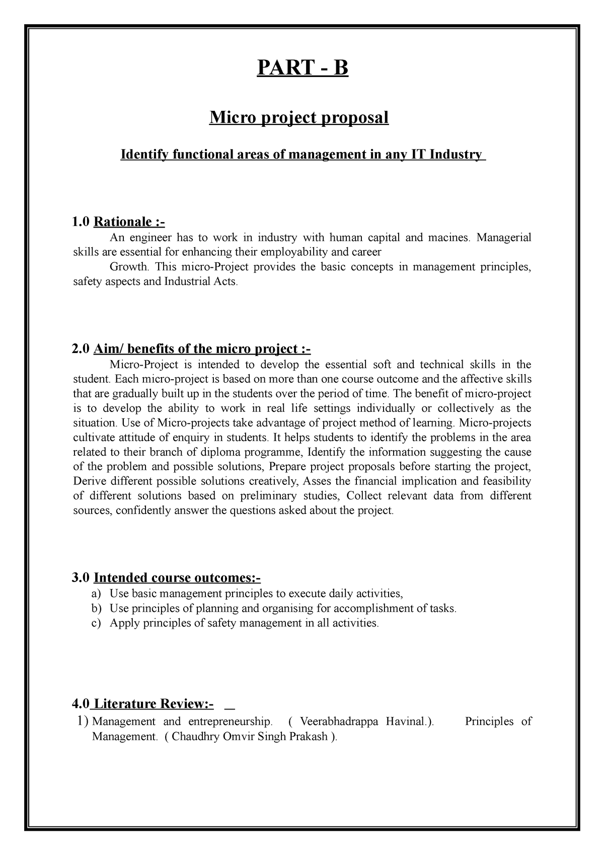 Management Part B - PART - B Micro Project Proposal Identify Functional ...