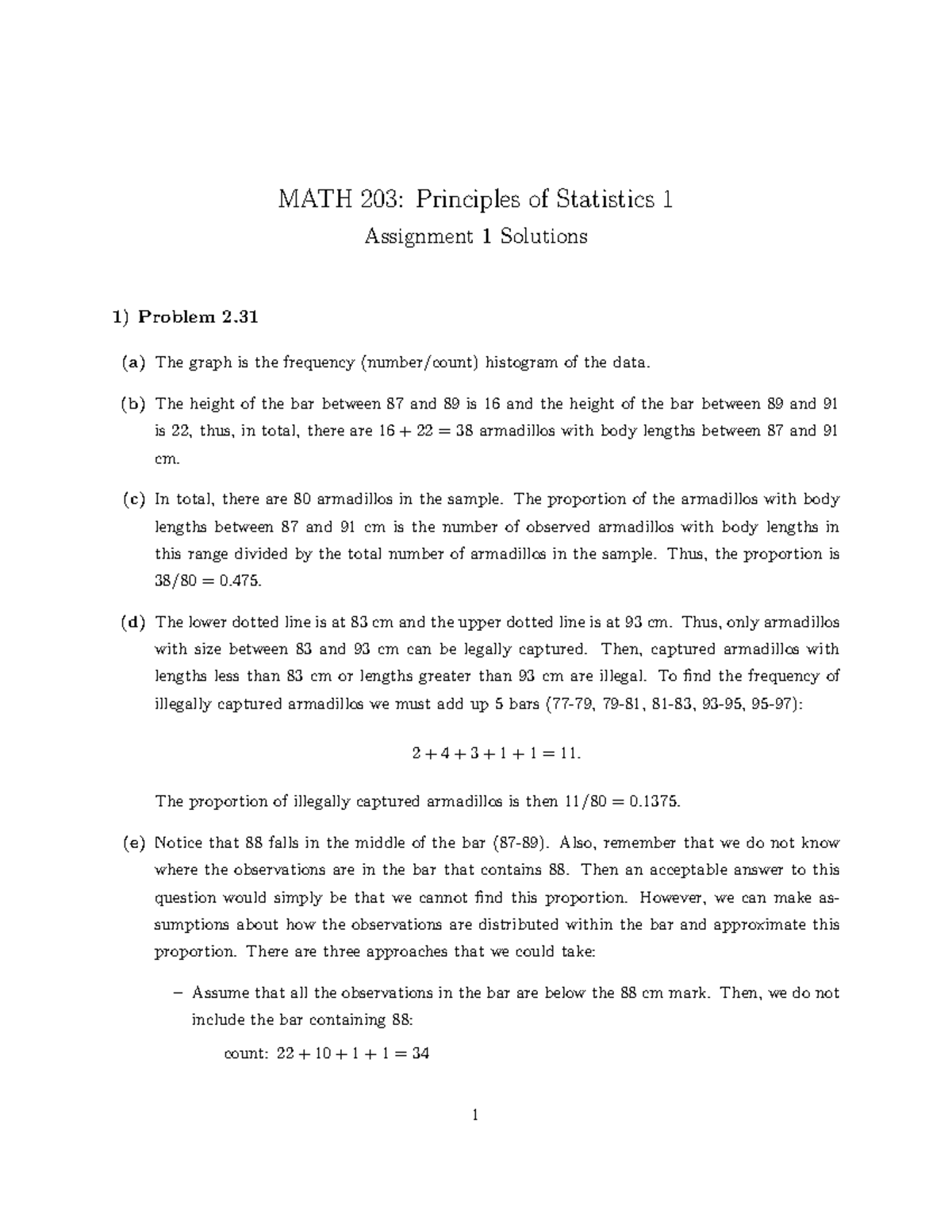 mapc statistics solved assignment