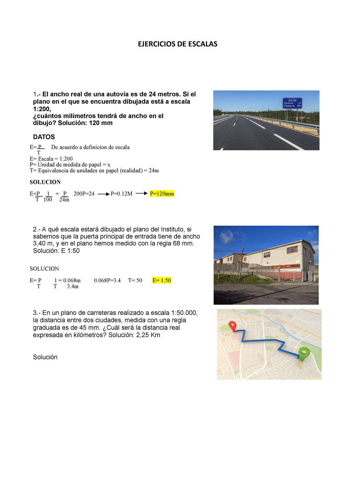 Sesion 2 Ejercicios Resueltos De Escala Ejercicios De Escalas 1 El Ancho Real De Una