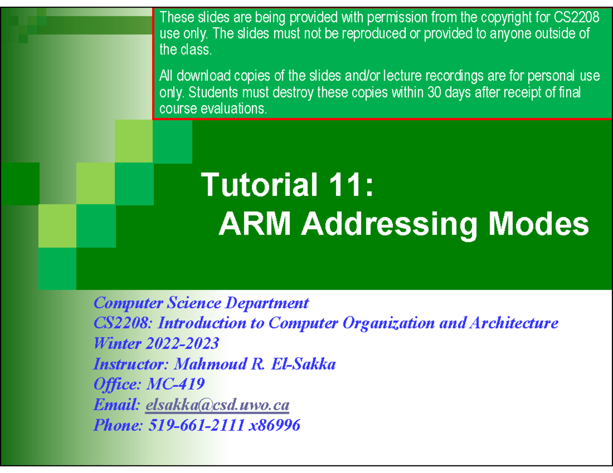 Tutorial 11 ARM Addressing Modes - Tutorial 11: ARM Addressing Modes ...