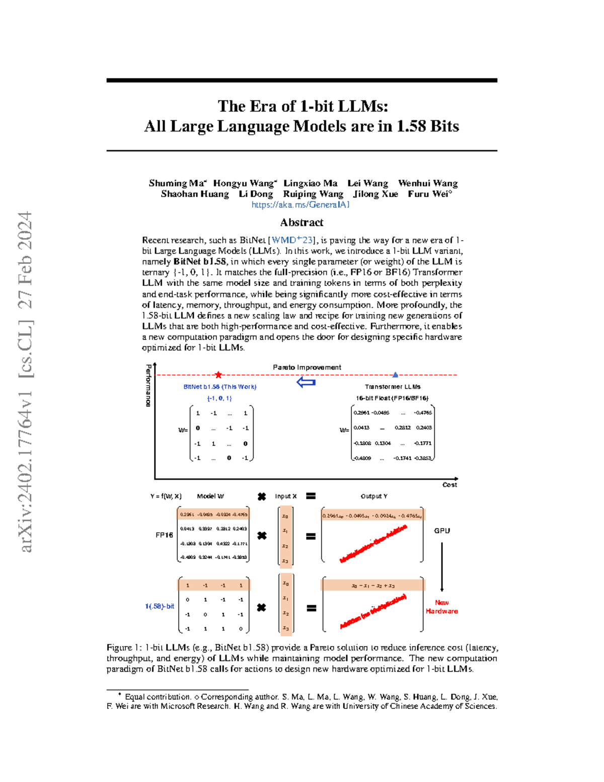 The Era of 1-bit LLMs All Large Language Models are in 1.58 Bits - The ...