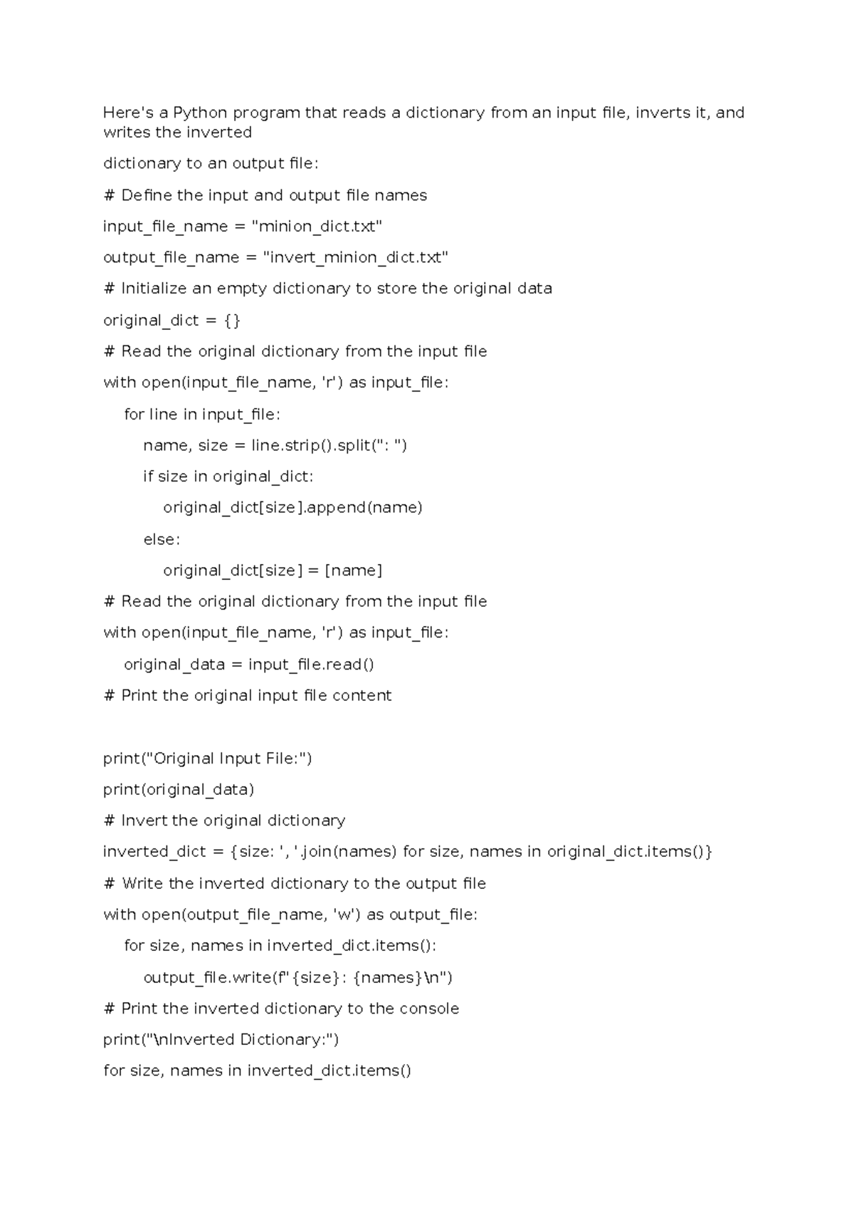 Programming Assignment Unit 8 - Here's a Python program that reads a ...
