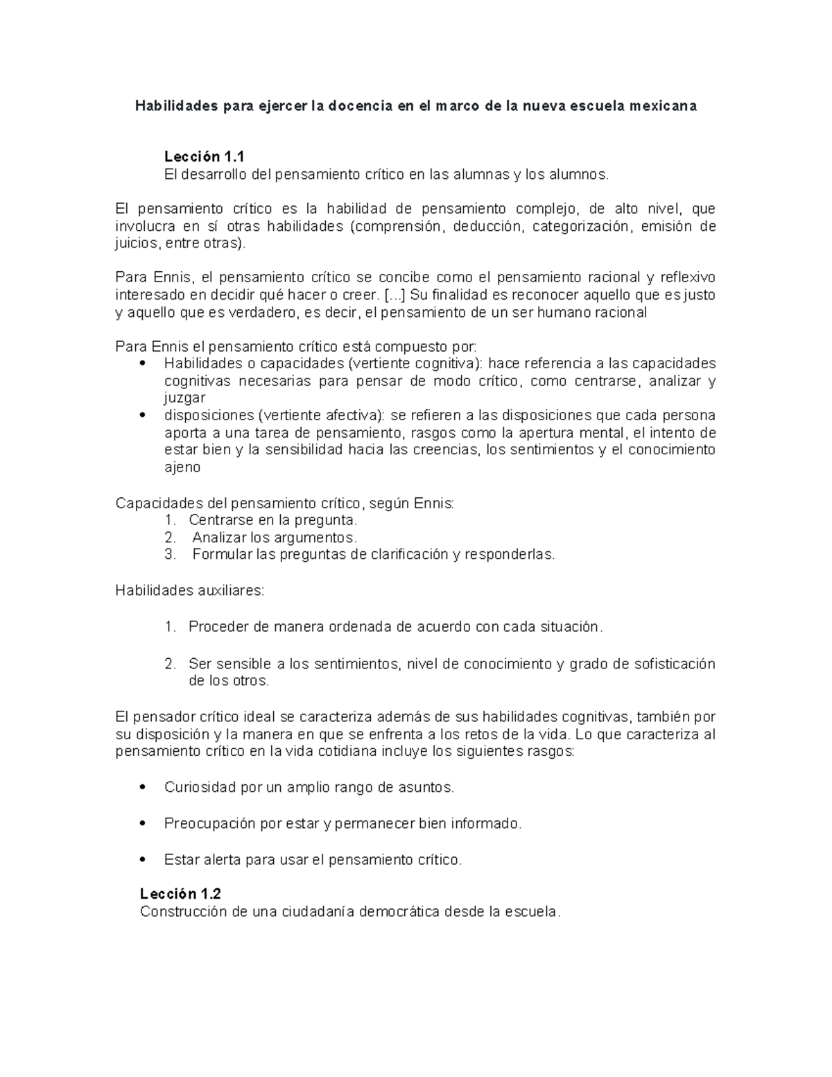 Apuntes PARA Trabajo DE Maestro - Habilidades para ejercer la docencia ...