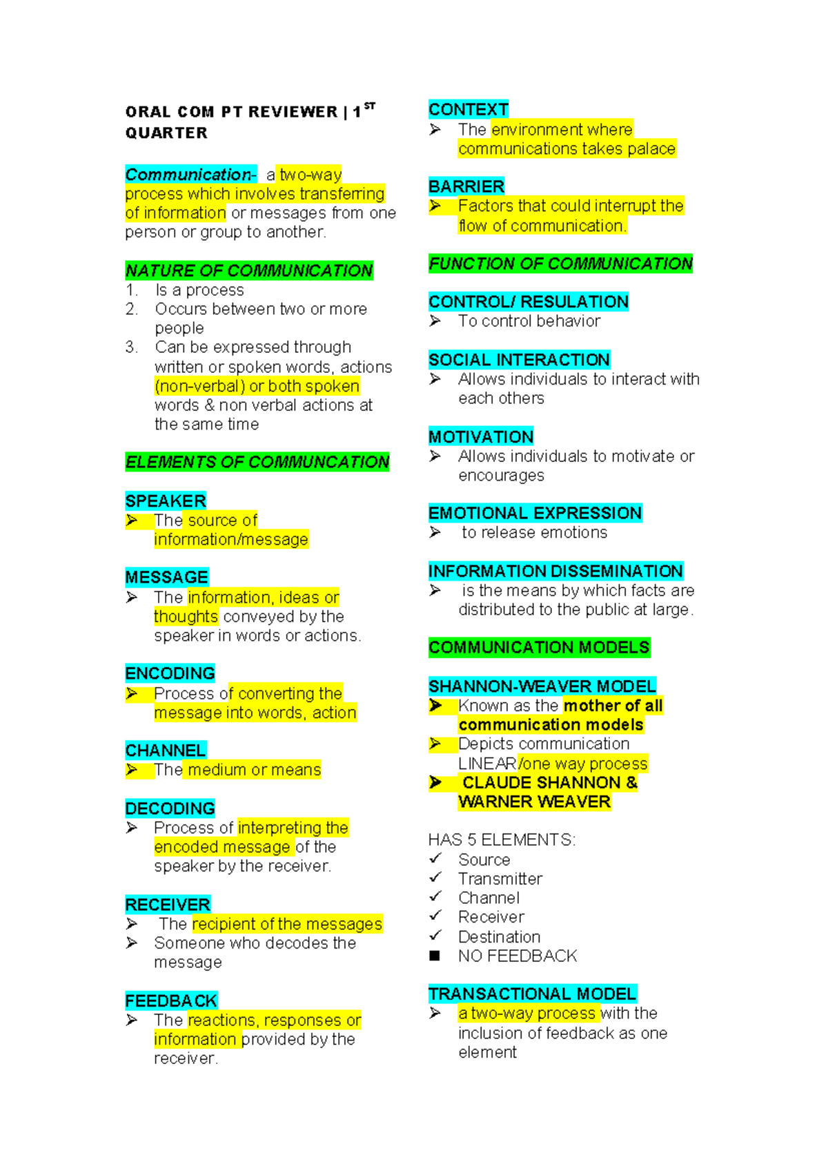 ORAL COM PT Reviewer - very useful interconnecji - ORAL COM PT REVIEWER ...