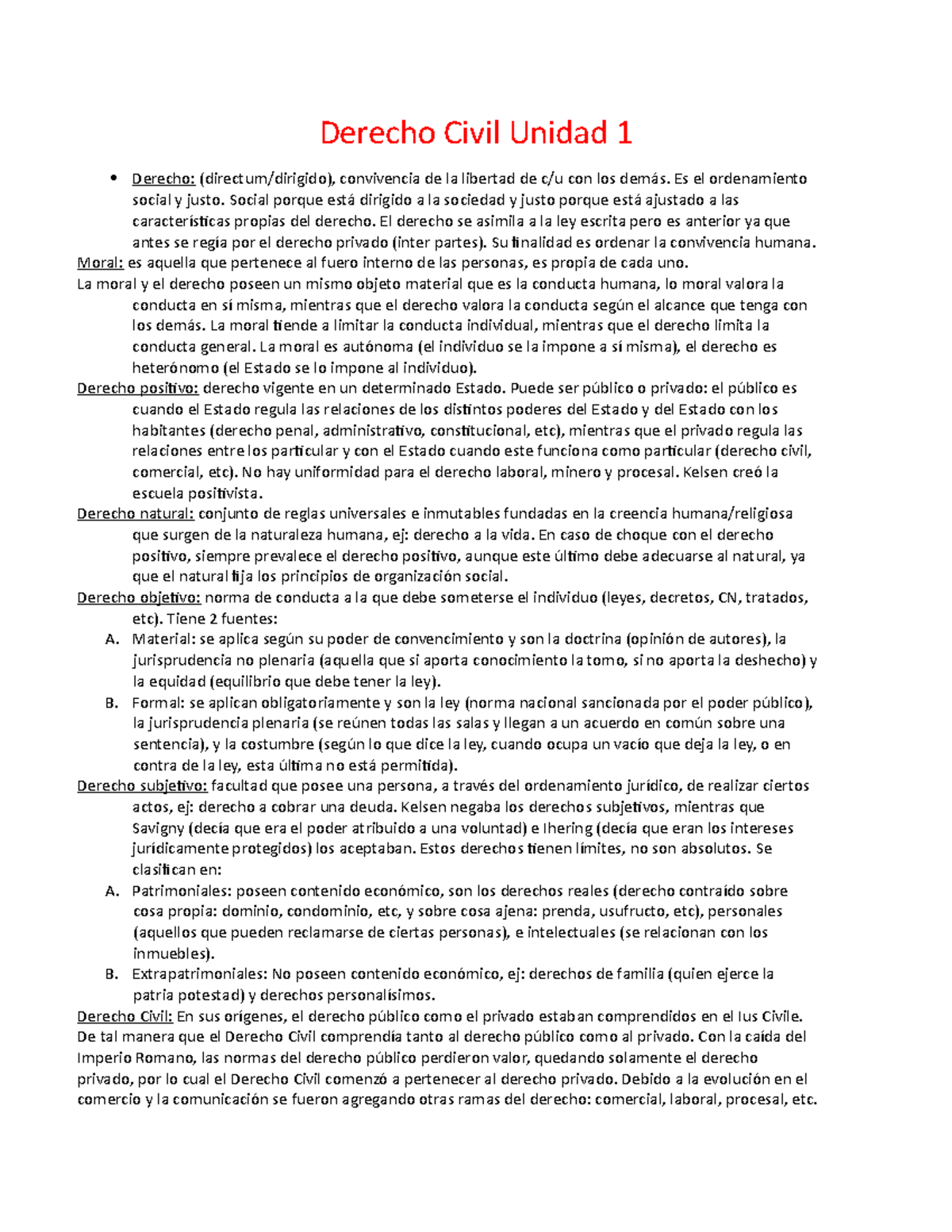 Primer Parcial Derecho Civil 1 - Derecho Civil Unidad 1 Derecho ...