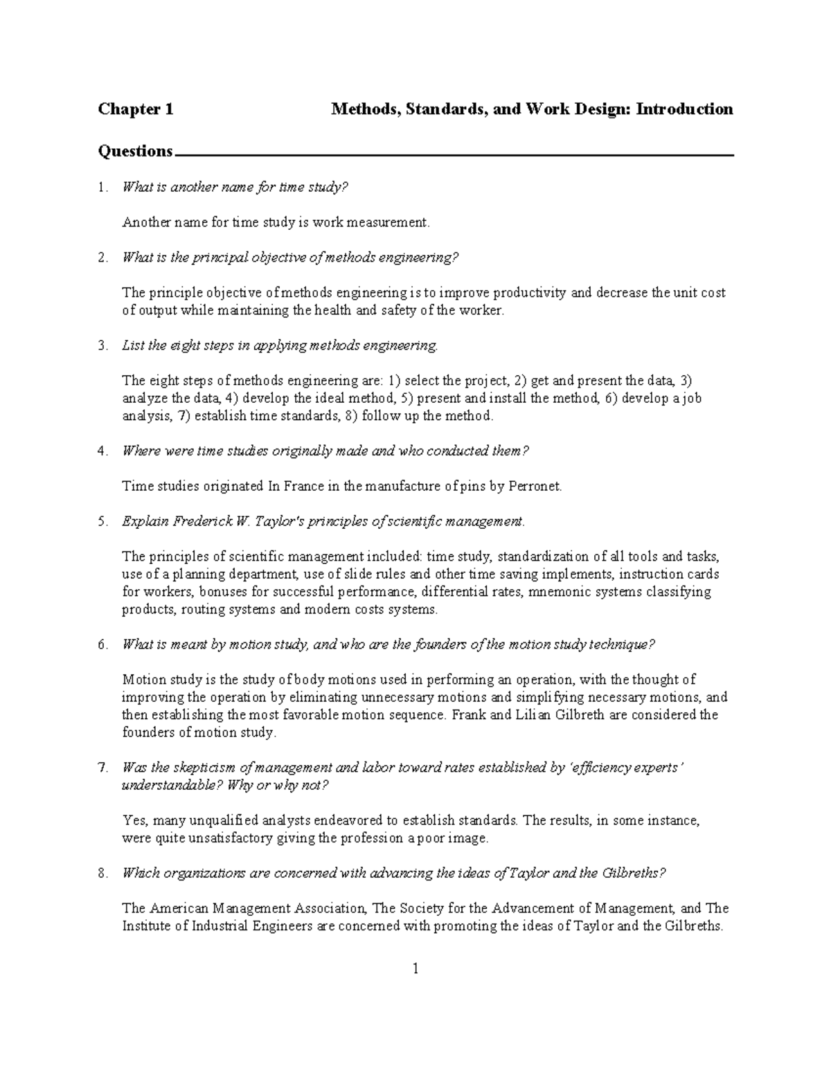 Lecture Notes For CH10 - 1 Chapter 1 Methods, Standards, And Work ...