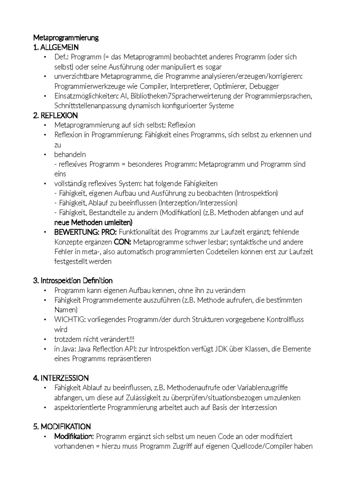 Metaprogrammierung - Metaprogrammierung ALLGEMEIN Def.: Programm (= das ...