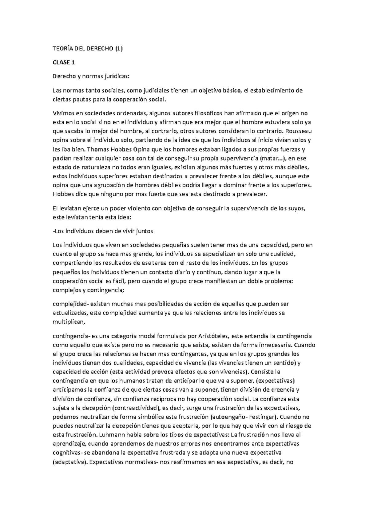 Teoría DEL Derecho - Teoria - TEORÍA DEL DERECHO (1) CLASE 1 Derecho Y ...