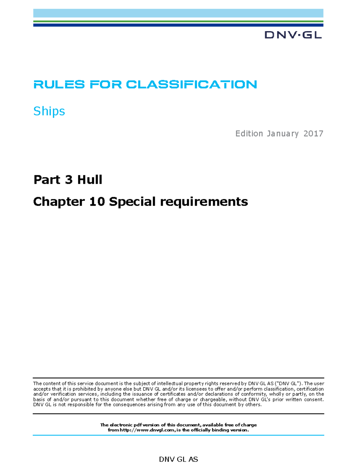 Dnvgl RU SHIP Pt3Ch10 - RU Ship - The Content Of This Service Document ...